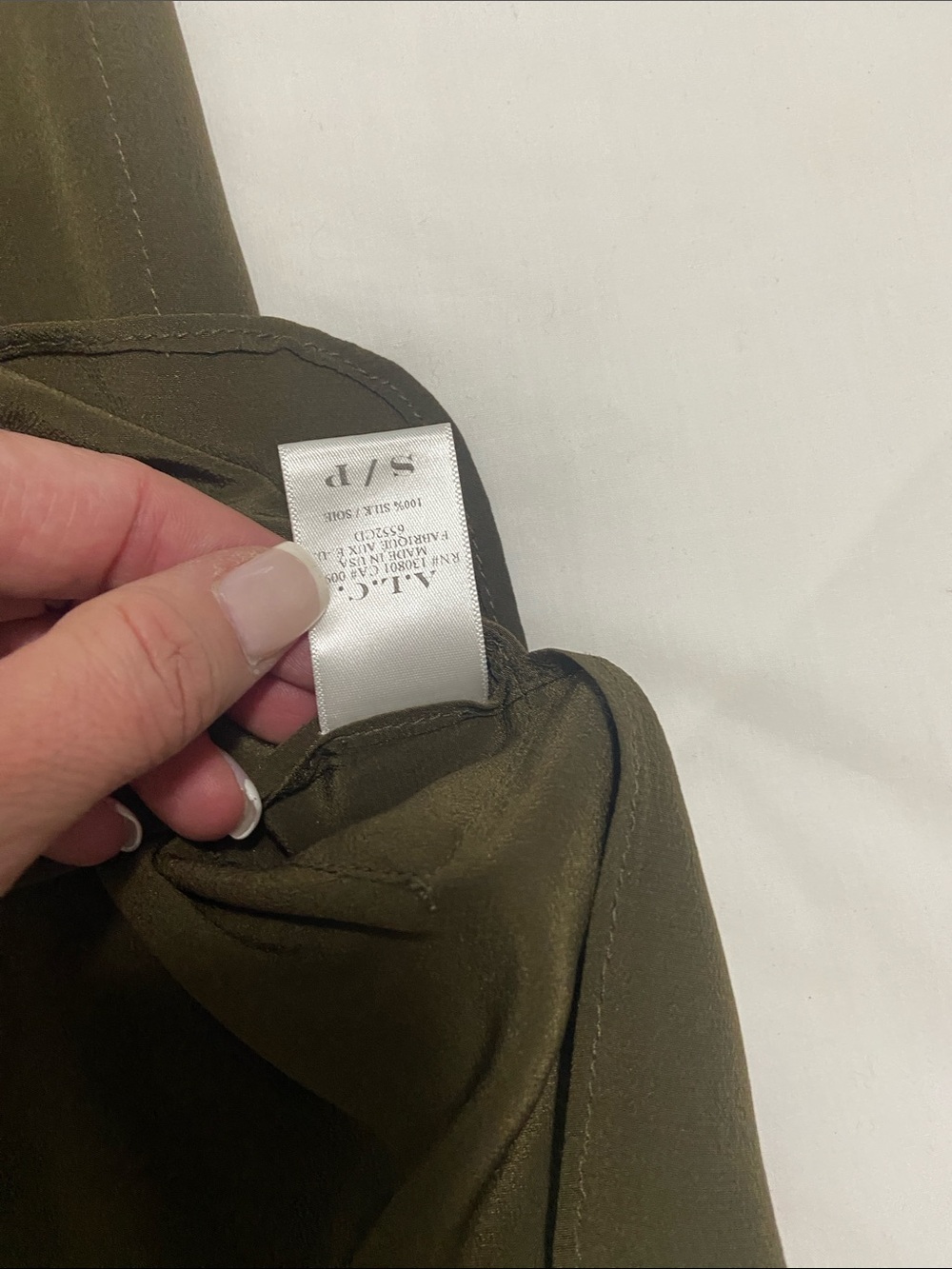 A.L.C. Olive Green Sleeveless Tie-Waist Mini Dress - Picture 3 of 4